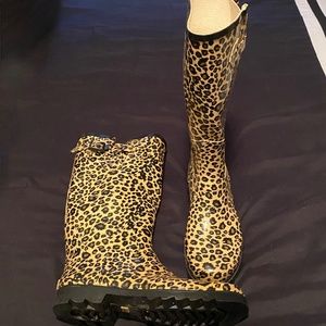 Tamara Henriques Leopard Wellies Rain/Snow Waterproof Boots Sz 40 /Women Sz 9 US